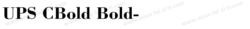 UPS CBold Bold字体转换